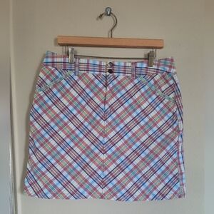 Croft & Barrow Plaid Multicolor Women's Skort Mini Skirt Sporty Casual Tennis